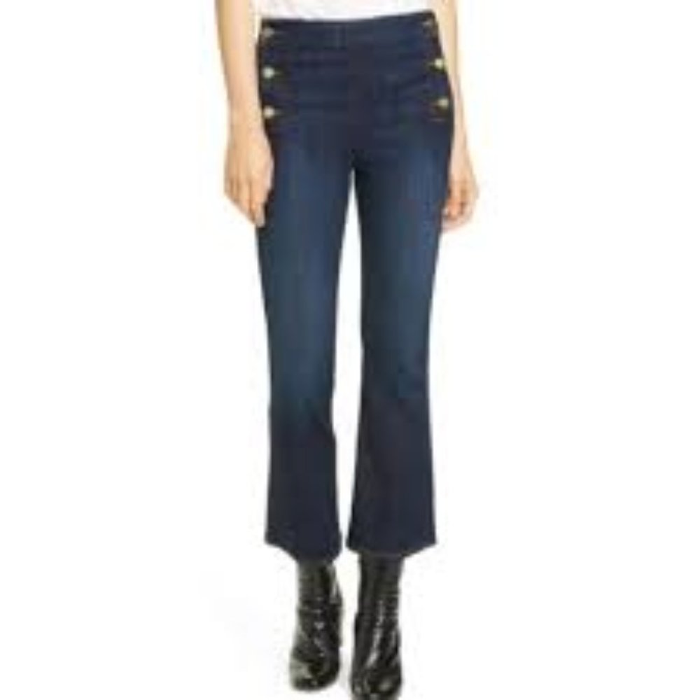 NWOT Frame "Le Crop Mini Boot" Button Jean